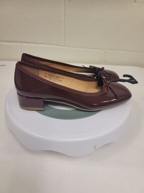 Time and Tru Women's Burgundy Patent Ballet Flats